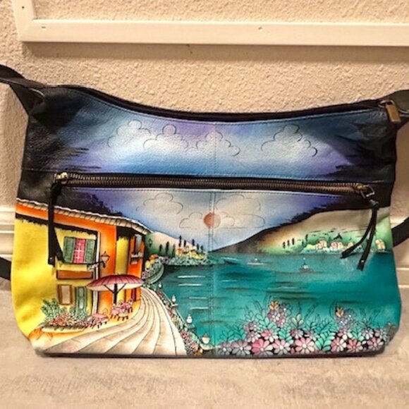 Anna by Anushka Hand Painted Crossbody - Moon Lit Capri - Picture 1 of 3